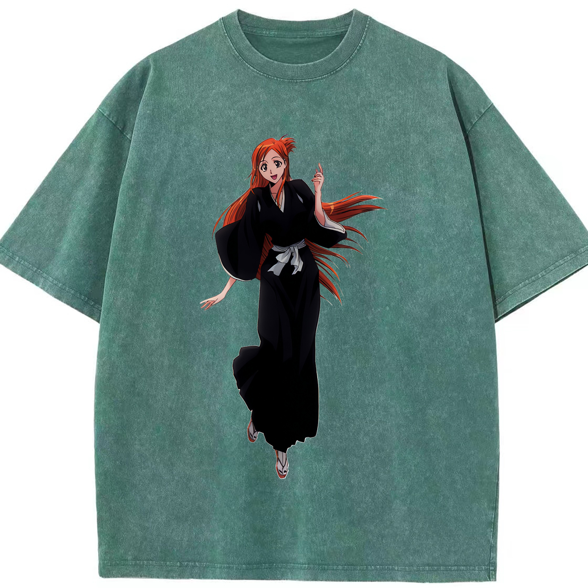 （画像用） ブリーチ 井上織姫（いのうえおりひめ） BLEACH Inoue Orihime 綿100% ヴィンテージ風 半袖Tシャツ（フロントプリント）